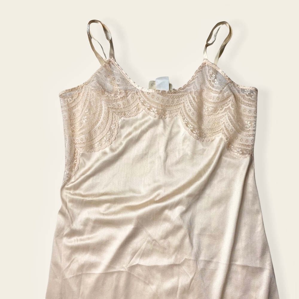 Vintage Carriage Court Cream Blush Satin Slip 32 - Picture 4 of 15